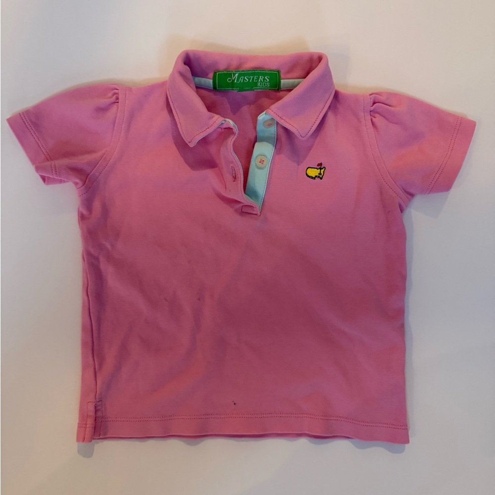 Masters Light Pink Kids Polo with Teal Accents